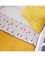 Ledikantdeken Lama Roze Wafelstof Oker ANNIdesign Details