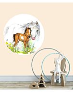 Behangcirkel Paard Wit en Veulen Designed4Kids