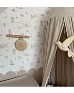 Kinderbehang Roze Konijnen met Strepen Dekornik Babykamer