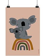 Kinderposter Koala Regenboog Designed4Kids