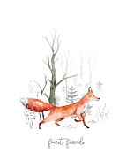 Kinderposter A4 Forest Friends Vos Little Dreamzzz