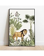 Kinderposter Jungle Leeuw A4 Little Dreamzzz