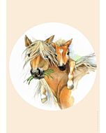 Kinderposter Paard Bruin met Veulen Designed4Kids
