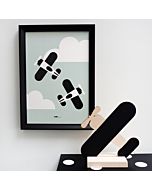 Kinderposter Vliegtuigen Oudgroen ANNIdesign