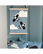 Kinderposter Vliegtuigen Blauw ANNIdesign