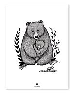 Kinderposter Beren Familie Zwart Lilipinso