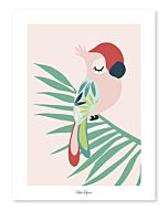 Kinderposter Papegaai Roze Lilipinso