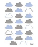 Muursticker Wolken Blauw Grijs Lilipinso