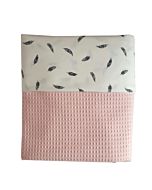 Ledikantdeken Wafelstof Roze Veren Little Dreamzzz