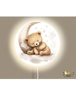 Ronde Wandlamp Beer op de Maan Little Dreamzzz aan