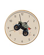 Kinderklok Wandklok Monstertruck Beige Dutch Sprinkles
