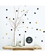 Muurstickers Confetti Zwart Goud Zilver Pöm le Bonhomme
