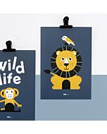 Kinderposter Leeuw Blauw ANNIdesign Sfeer