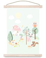 Kinderposter Bos Vrienden Pastel A3 Designed4Kids