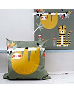 Kinderkussen Jungle Luiaard Groen ANNIdesign