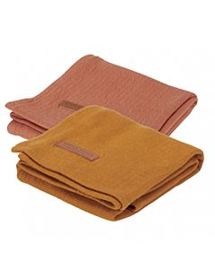 Hydrofiele Doek Roest/Oker 70x70 (set van 2) Little Dutch