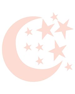 Muursticker Maan met Sterren Roze Bibelotte