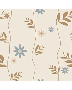Kinderbehang Bloemen Daisy Blauw Little Amour