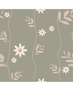 Kinderbehang Bloemen Daisy Groen Little Amour