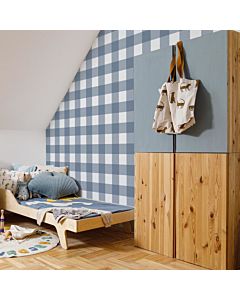Kinderbehang Ruit Blauw Dekornik
