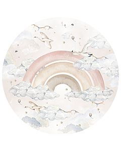 Muursticker Cirkel Regenboog Roze Dekornik