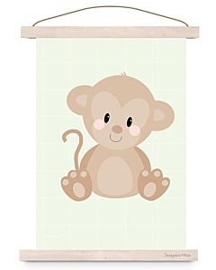 Kinderposter Aap Pastel A3 Designed4kids