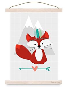 Kinderposter Vos Indiaan A3 Designed4kids