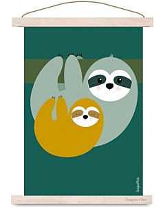 Kinderposter Luiaard Oker Designed4Kids