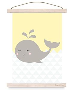 Kinderposter Walvis Pastel A3 Designed4kids