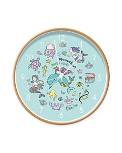Kinderklok Wandklok Zeemeermin Blauw Dutch Sprinkles