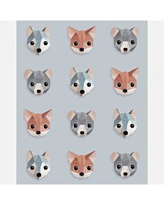 Kinderbehang Bosdieren Blauw Studio Ditte