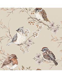 Kinderbehang Vogels Beige Dekornik