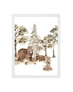 Kinderposter Bosdieren Aquarel Beer Little Dreamzzz