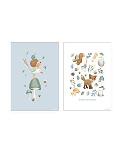 Kinderposter Dubbelzijdig Forest Wonders A3 Little Dutch