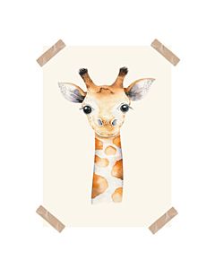 Kinderposter Giraffe Aquarel A4 Little Dreamzzz