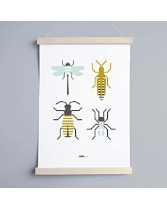 Kinderposter Insecten Okergeel A3 ANNIdesign 