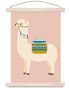 Kinderposter Lama Beige Designed4kids