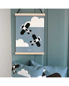 Kinderposter Vliegtuigen Blauw ANNIdesign