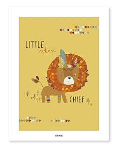 Kinderposter Leeuw Indiaan Lilipinso