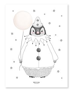 Kinderposter Pinguin met Ballon Lilipinso