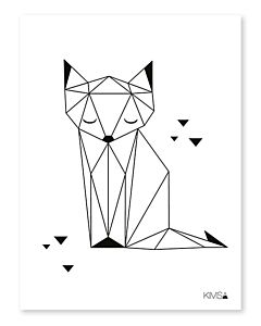 Kinderposter Vos Geometrisch Lilipinso