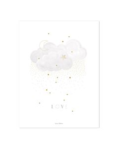 Kinderposter Zilver Goud Wolk Lilipinso 