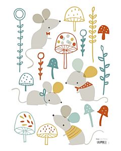 Muursticker Bosvrienden Muis Lilipinso