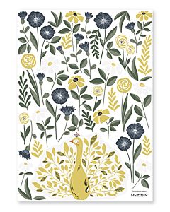 Muursticker Pauw met Bloemen Lilipinso