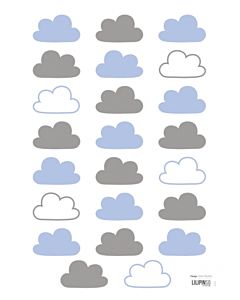 Muursticker Wolken Blauw Grijs Lilipinso