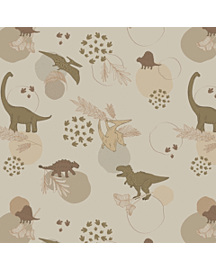 Kinderbehang Dino Planet Bruin Little Amour
