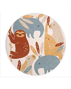 Kindervloerkleed Jungle Zomer Rond Nattiot