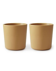 Kinderbeker Rond Mosterd Geel (set 2) Mushie