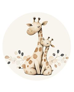 Muursticker Cirkel Schattige Giraffes Designed4Kids