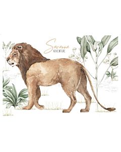 Muursticker Leeuw Savanne Dekornik